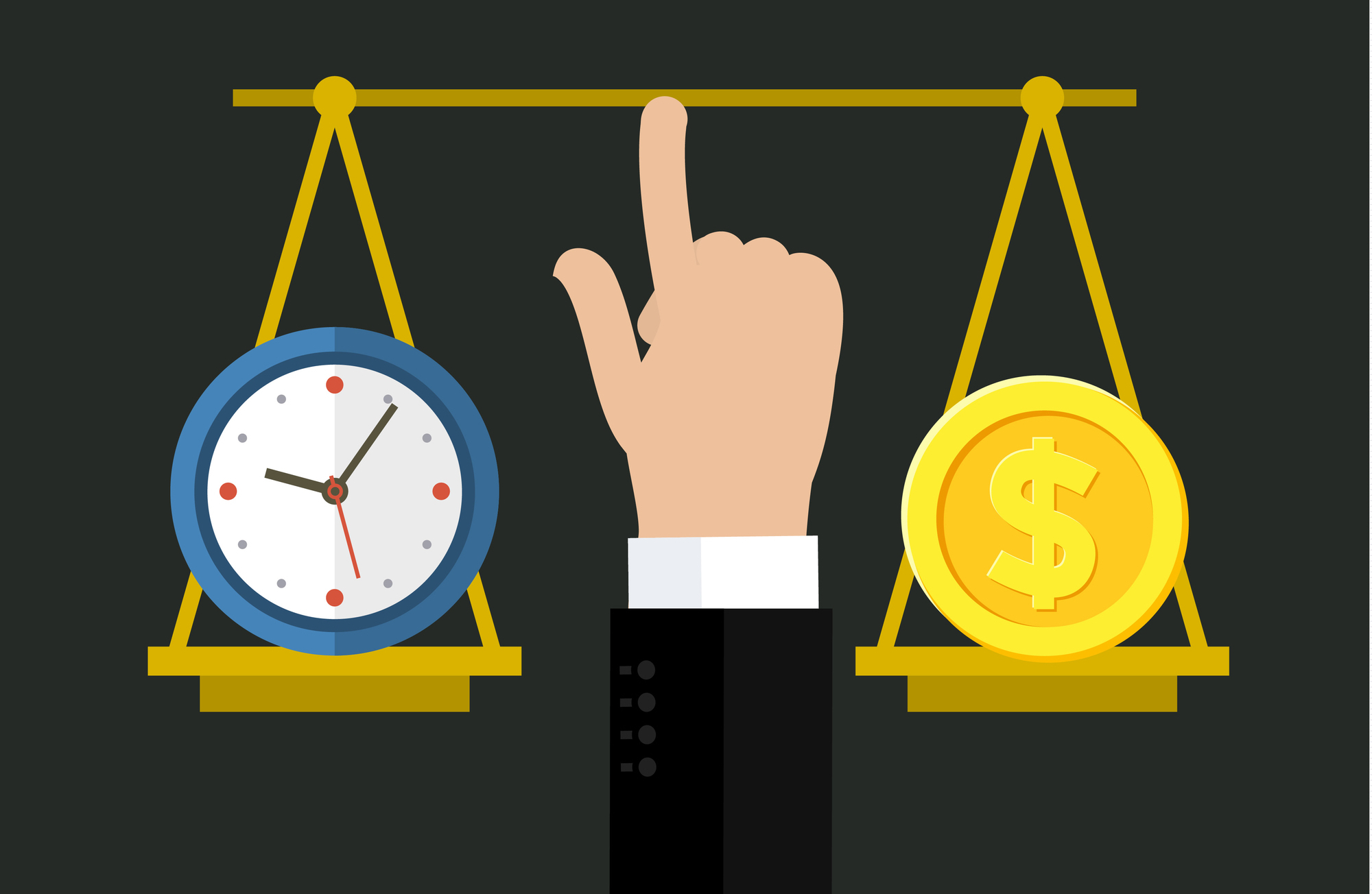 Balancing time and money icon